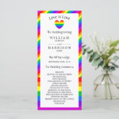 Rainbow Heart Love is Liefde Trouwprogramma Programma (Staand voorkant)