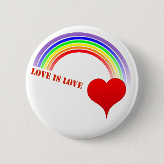 Rainbow Heart "Love is Love"-Button Ronde Button 5,7 Cm