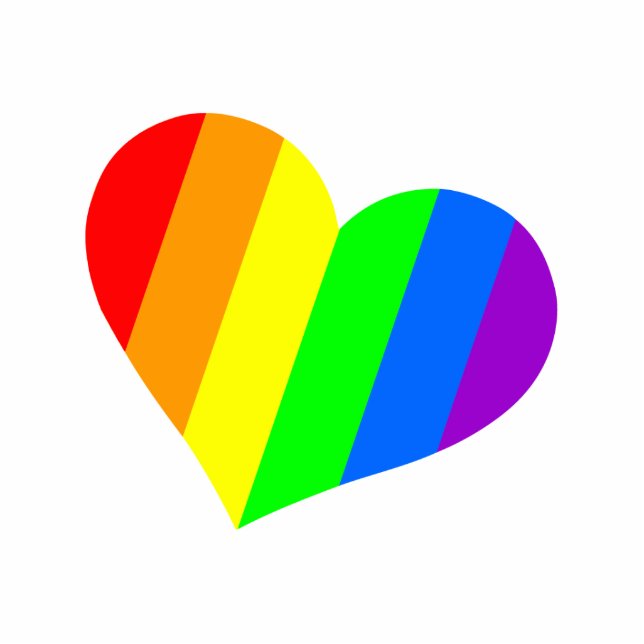 Rainbow Heart Magnet Fotobeeldje Magneet (Voorkant)