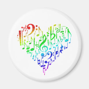 Rainbow Heart Magnet White Magneet