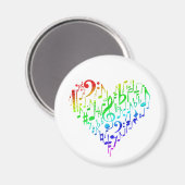 Rainbow Heart Magnet Wit Magneet (Voorkant / Achterkant)