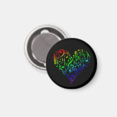 Rainbow Heart Magnet Zwart Magneet (Voorkant / Achterkant)