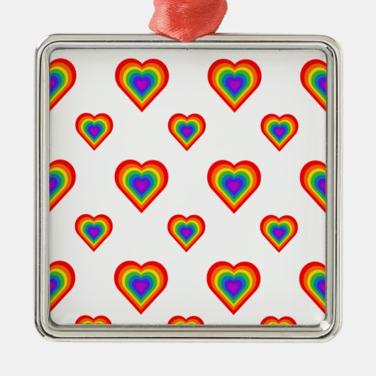 Rainbow Heart Metalen Ornament (Voorkant)