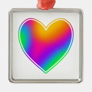 Rainbow Heart Metalen Ornament