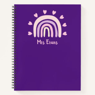 Rainbow Heart Notitieboek, Gepersonaliseerd Lerare Notitieboek