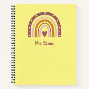 Rainbow Heart Notitieboek, Gepersonaliseerd Lerare Notitieboek