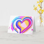 RAINBOW HEART ORIGINAL ART Maps Wenskaart Kaart (Gele Bloem)
