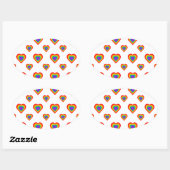 Rainbow Heart Ovale Sticker (Vel)