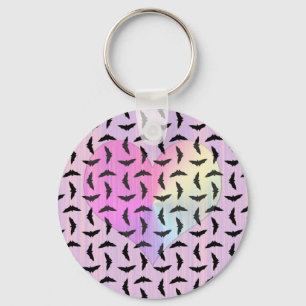 Rainbow Heart Pastel Gothic Baby Pattern Art Sleutelhanger