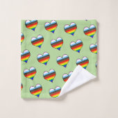 Rainbow Heart Pattern Bath Towel Set Bad Handdoek (Wasdoekje)