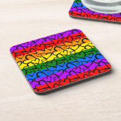 Rainbow Heart Pattern Bier Onderzetter (Linkerzijde)