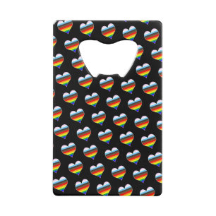 Rainbow Heart Pattern Credit Kaart Bottle Open Kredietkaart Flessenopener