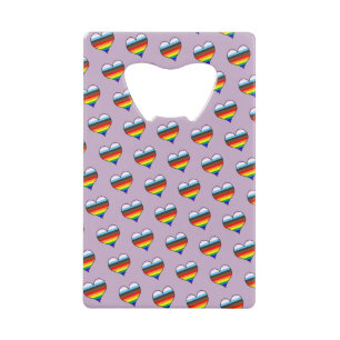 Rainbow Heart Pattern Credit Kaart Bottle Open Kredietkaart Flessenopener