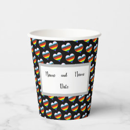 Rainbow Heart Pattern Cups Papieren Bekers