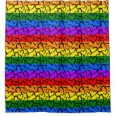 Rainbow Heart Pattern Douchegordijn (Voorkant)