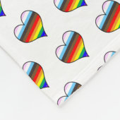 Rainbow Heart Pattern Fleece Deken (Hoek)
