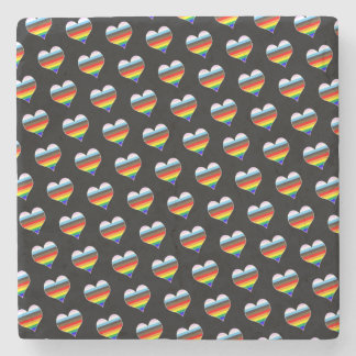 Rainbow Heart Pattern Glass Onderzetter