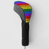 Rainbow Heart Pattern Golfheadcover (Schuin)