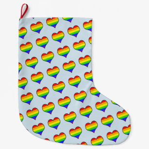 Rainbow Heart Pattern Grote Kerstsok
