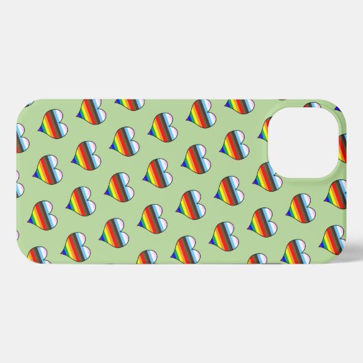Rainbow Heart Pattern iPhone Case iPhone Hoesje (Achterkant horizontaal)