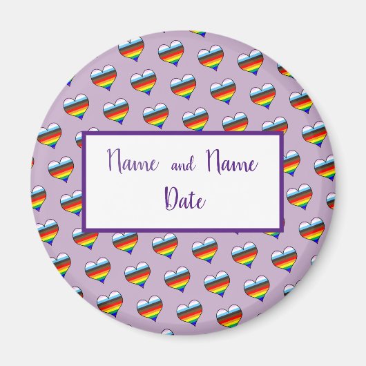 Rainbow Heart Pattern Magnet Magneet (Voorkant)