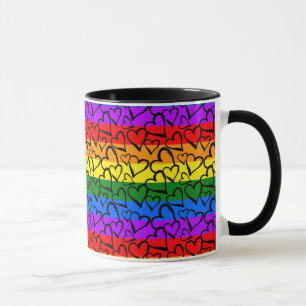 Rainbow Heart Pattern Mok