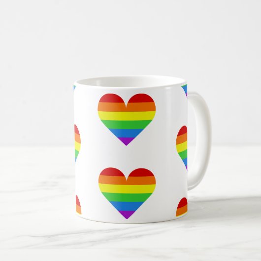 Rainbow Heart Pattern Mug (Devant droit)