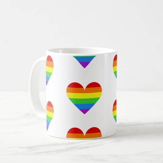 Rainbow Heart Pattern Mug (Devant gauche)