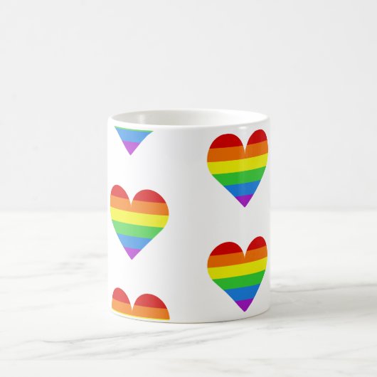 Rainbow Heart Pattern Mug (Centre)