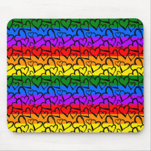 Rainbow Heart Pattern Muismat