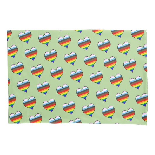 Rainbow Heart Pattern Pillow Hoesje Kussensloop (Voorkant)