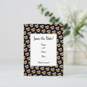 Rainbow Heart Pattern Save the Date Briefkaart (Staand voorkant)