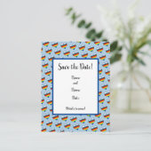 Rainbow Heart Pattern Save the Date Briefkaart (Staand voorkant)