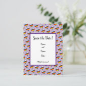 Rainbow Heart Pattern Save the Date Briefkaart (Staand voorkant)