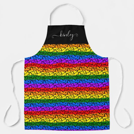 Rainbow Heart Pattern Schort (Voorkant)