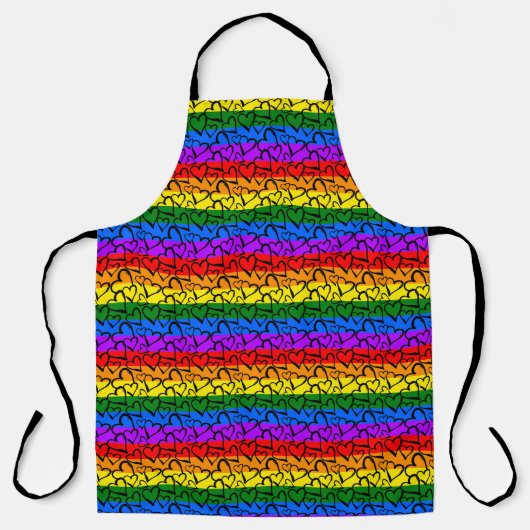 Rainbow Heart Pattern Schort (Voorkant)