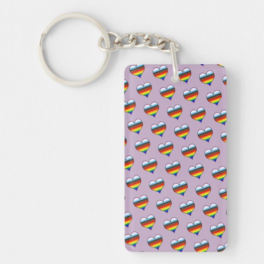 Rainbow Heart Pattern Sleutelhanger (Voorkant)