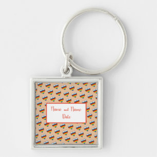 Rainbow Heart Pattern Sleutelhanger