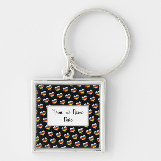 Rainbow Heart Pattern Sleutelhanger (Voorkant)
