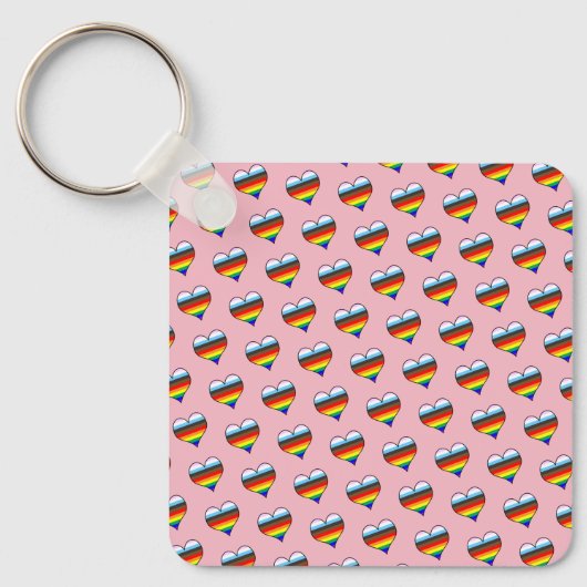 Rainbow Heart Pattern Sleutelhanger (Voorkant)