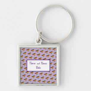 Rainbow Heart Pattern Sleutelhanger