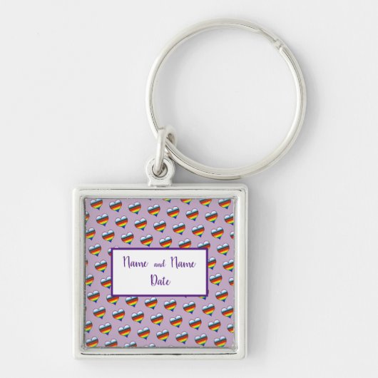 Rainbow Heart Pattern Sleutelhanger (Voorkant)