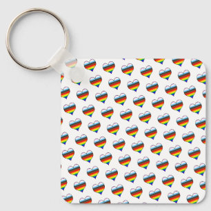 Rainbow Heart Pattern Sleutelhanger