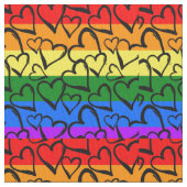 Rainbow Heart Pattern Stof (Close Up)