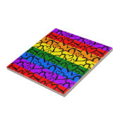 Rainbow Heart Pattern Tegeltje (Zijkant)