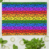 Rainbow Heart Pattern Theedoek (Gevouwen)