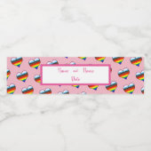 Rainbow Heart Pattern Water Fles Label Waterfles Etiket (Enkel label)