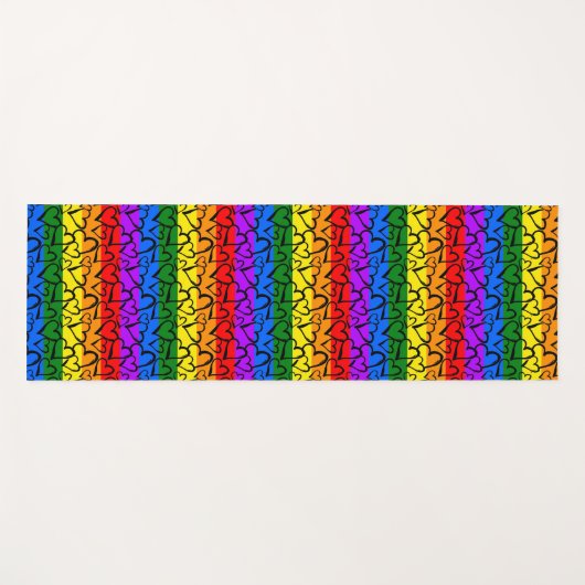 Rainbow Heart Pattern Yogamat (Voorkant (horizontaal))