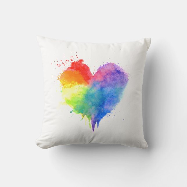 Rainbow Heart Pillow Kussen (Voorkant)
