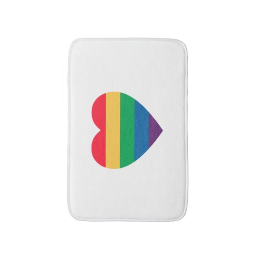 Rainbow Heart Pride Bath Mat (Voorkant Verticaal)